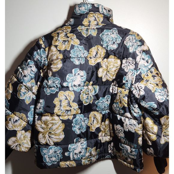 JACKET, NEW Anthropologie Floral Printed Puffer Jacket, Size Small - Picture 4 of 15